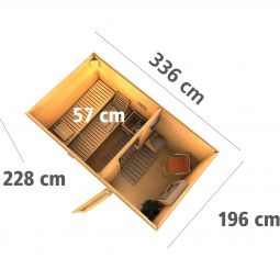 Karibu Saunahaus Skrollan 1 Terragrau 5