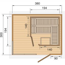 weka Design-Saunahaus Cubilis mit Elementsauna 4