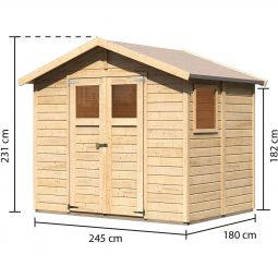 Karibu Gerätehaus Dalin naturbelassen Geräteschuppen 7