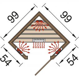 weka Infrarotkabine Eck-Kabine TANILLA Fichte 4