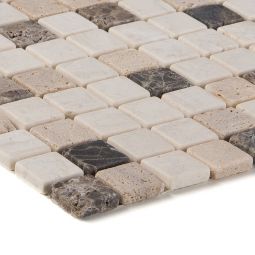 Natursteinmosaik Quadrat Kronos Travertin Beige 3