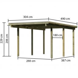 Karibu Einzelcarport ECO Unterstand 6