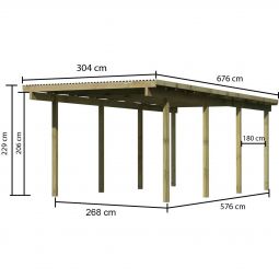 Karibu Einzelcarport ECO Unterstand 5