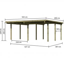 Karibu Doppelcarport ECO Unterstand 5