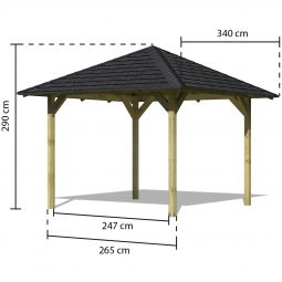 Karibu Pavillon Sevilla Sparset Holzpavillon 6