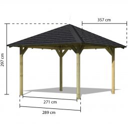 Karibu Pavillon Cordoba Sparset Holzpavillon 5