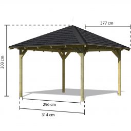 Karibu Pavillon Granada Sparset Holzpavillon 5