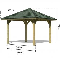 Karibu Pavillon Bergen Sparset Holzpavillon 5