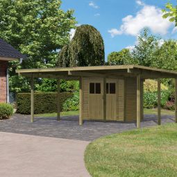 Karibu Doppelcarport ECO mit Abstellraum 3