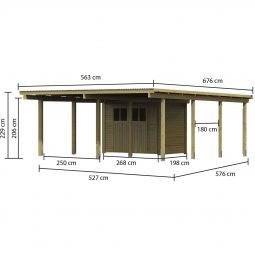 Karibu Doppelcarport ECO mit Abstellraum 5