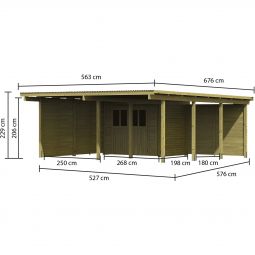 Karibu Doppelcarport ECO mit Abstellraum 5