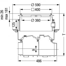 KESSEL Grundkörper-Reinigungsrohr Controlfix Unterflurinstallation Modulset 4