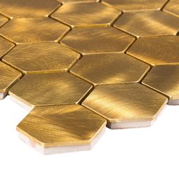 Wellker Metallmosaik Gold Hexagon 30x30 3