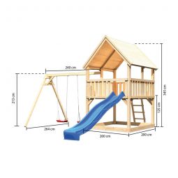 AKUBI Spielturm Luis mit Rutsche 4