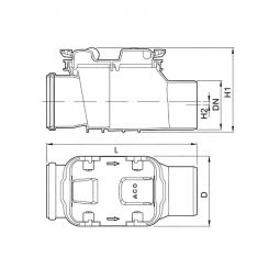 ACO Reinigungsrohr Triplex freiliegende Rohrleitung 3