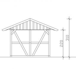 Skan Holz Einzelcarport Schwarzwald mit 10