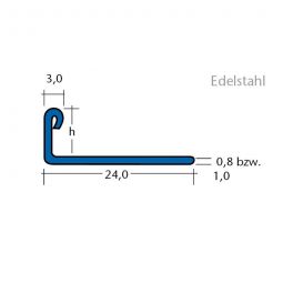 BLANKE Fliesenschiene Edelstahl gebürstet 6mm 3