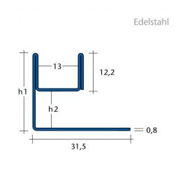 BLANKE Fliesenschiene Aufnahmeprofil AQUA-GLAS Edelstahl 3