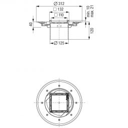 KESSEL Variofix Bodenablauf Dünnbettaufsatzstück befliesbar 3