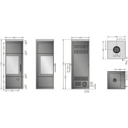 Justus Eck-Kaminofen Diego W+ Speckstein 5