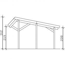 Skan Holz Einzelcarport Harz Imprägniert 10