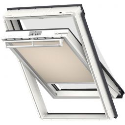 VELUX Vorteils-Set Hitzeschutz Plus DOP Manuell Uni Beige/Schwarz 1085 Markise und Verdunkelungsrollo, effektiver Hitzeschutz und optimale Verdunkelung, für verschiedene VELUX-Dachfenster geeignet