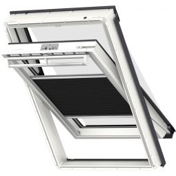 VELUX Vorteils-Set Hitzeschutz Plus FOP Manuell Uni Schwarz/Schwarz 1047 Markise und Wabenplissee, kombiniert effektiven Hitzeschutz mit frei positionierbarer Verdunkelung, für verschiedene VELUX-Dachfenster geeignet