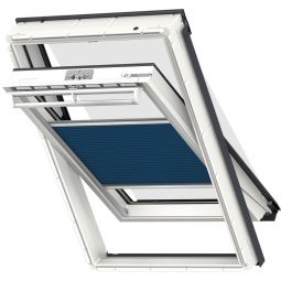 VELUX Vorteils-Set Hitzeschutz Plus FOP Manuell Uni Blau/Schwarz 1156 Markise und Wabenplissee, kombiniert effektiven Hitzeschutz mit frei positionierbarer Verdunkelung, für verschiedene VELUX-Dachfenster geeignet