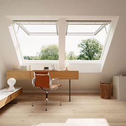 VELUX Elektro Klapp-Schwing-Fenster INTEGRA® GPU 006621 Kunststoff weiß Alu ENERGIE PLUS Dachfenster geeignet für Passivhäuser