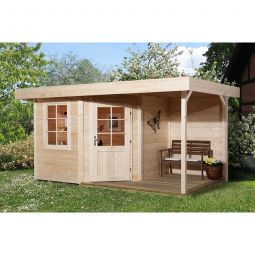 weka Designhaus 213 Plus A/B naturbelassen Gartenhaus Gartenhütte extra hohe Massivholztür