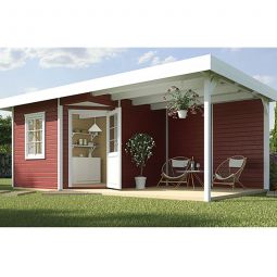 weka Designhaus 213 A/B schwedenrot Gartenhaus Poolhaus 19 mm starker Massivholzboden