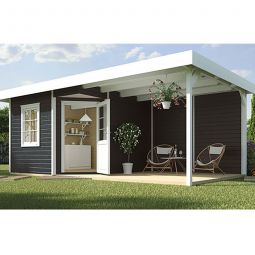 weka Designhaus 213 A/B anthrazit Gartenhaus Poolhaus 19 mm starker Massivholzboden