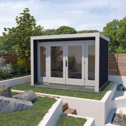 weka Designhaus 263 anthrazit Gartenhaus inkl. bodentiefe Fensterelemente