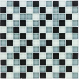 Wellker Glasmosaik Schwarz Grau Weiß 30x30 cm Mosaikfliesen 8 mm auch als Muster erhältlich