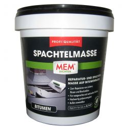 MEM Profi Spachtelmasse 4 kg, auf Bitumenbasis, zum Reparieren von Löchern, Rissen und Bruchstellen