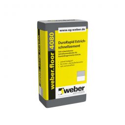 weber Schnellestrich weber.floor 4080 DuroRapid Estrichschnellzement Zementestrich 25 kg, für den Innen- u. Außenbereich