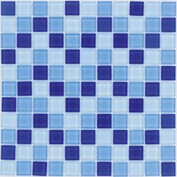 Wellker Glasmosaik Hellblau Mix 30x30 cm Mosaikfliesen 4 mm auch als Muster erhältlich