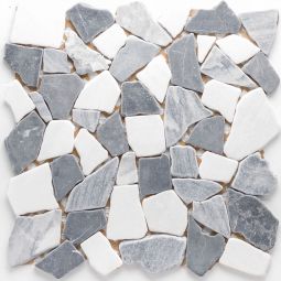 Wellker Natursteinmosaik Recife Grey / Marquina 30,5x30,5 cm Mosaikfliesen auch als Muster erhältlich