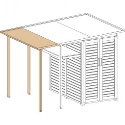 weka Fahrradunterstand-Verlängerung für Gartenschrank Garten[Q] Multi Naturbelassen Verlängerung um 73cm, Erweiterung für 2 zusätzliche Fahrräder