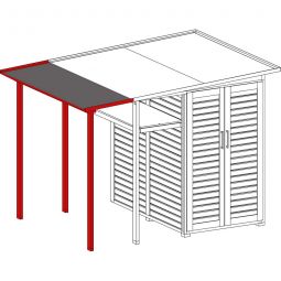 weka Fahrradunterstand-Verlängerung für Gartenschrank Garten[Q] Multi Schwedenrot Verlängerung um 73cm, Erweiterung für 2 zusätzliche Fahrräder