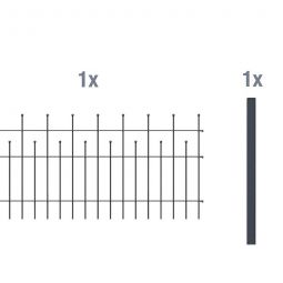 Alberts Zaun-Anbauset Madrid anthrazit-metallic Rohstahl, 200 cm Breite