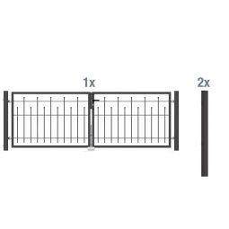 Alberts Doppeltor-Set Madrid anthrazit-metallic Rohstahl, 300 cm Breite