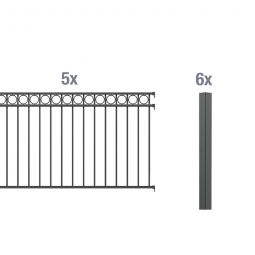 Alberts Zaun-Grundset Circle anthrazit Metallzaun Aluminium