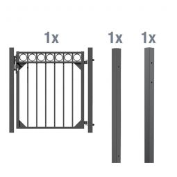 Alberts Einzeltor-Set Circle anthrazit Aluminium, anthrazit 7016 kunststoffbeschichtet, zum Einbetonieren, 96,5 cm Breite