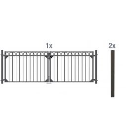 Alberts Doppeltor-Set Circle anthrazit Aluminium, anthrazit 7016 kunststoffbeschichtet, zum Einbetonieren, 301 cm Breite