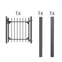 Alberts Einzeltor-Set Chaussee anthrazit Aluminium, anthrazit 7016 kunststoffbeschichtet, zum Einbetonieren, 96,5 cm Breite