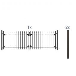 Alberts Doppeltor-Set Chaussee anthrazit Aluminium, anthrazit 7016 kunststoffbeschichtet, zum Einbetonieren, 301 cm Breite