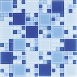 Wellker Glasmosaik Blau Mix 30x30 cm Mosaikfliesen verschiedene Stärke, auch als Muster erhältlich