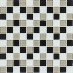 Wellker Glasmosaik Schwarz Beige Weiß 30x30 cm Mosaikfliesen 4 mm auch als Muster erhältlich