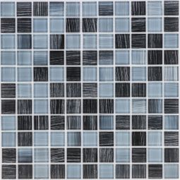 Wellker Glasmosaik Schwarz Grau Gestreift 30x30 cm Mosaikfliesen 4 mm auch als Muster erhältlich